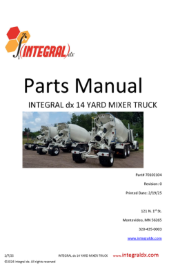 Concrete Truck Mixer (14 YD) Parts Manual