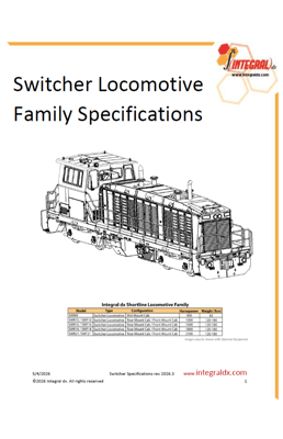 Switcher Locomotive Specifications